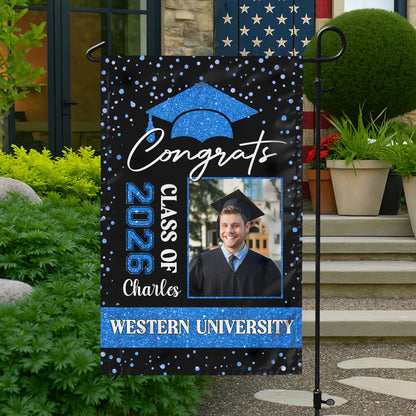 Custom Photo Class of 2026 Graduation Garden Flag | Congratulations Gift