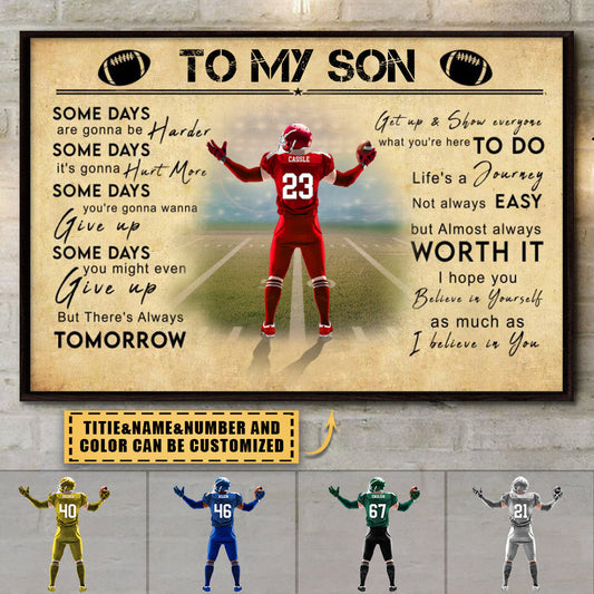 Personalized Football Gift For Son personalization view for Son/Grandson