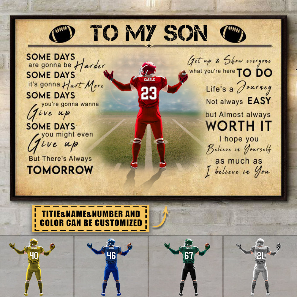 Personalized Football Gift For Son personalization view for Son/Grandson