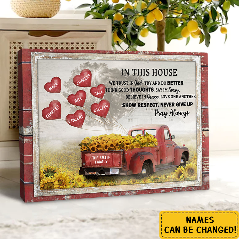 In This House We Trust In God - Personalized Family Wall Decor Canvas / Poster