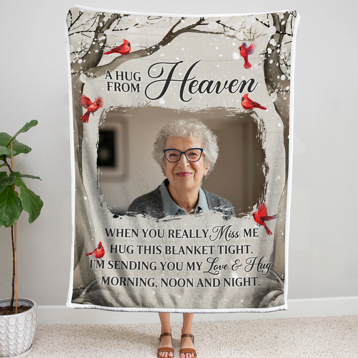 Loving You Forever - Personalized Custom Photo Memorial Blanket