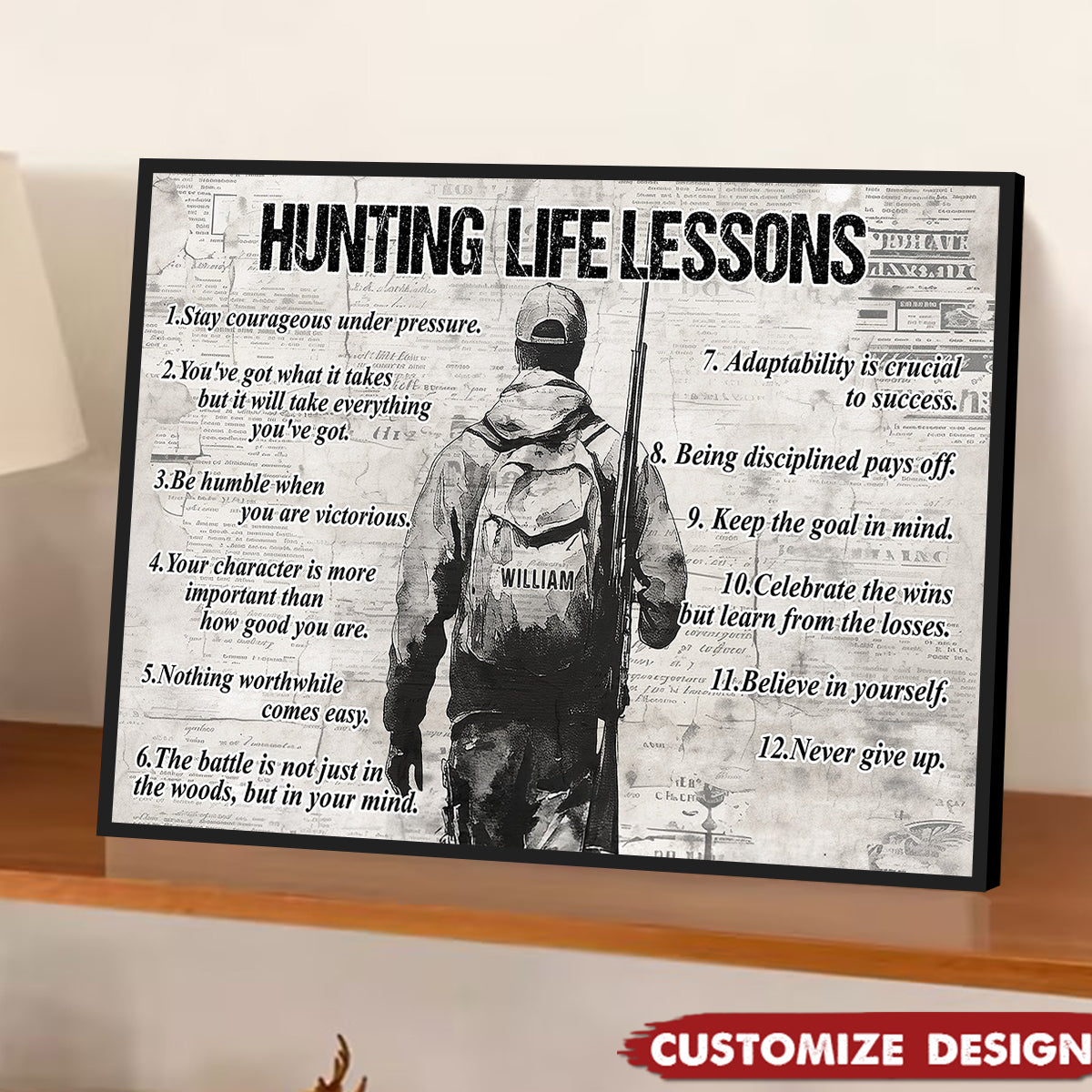 Personalized Hunting Boy Poster / Canvas - Custom Gift For Hunting Lovers