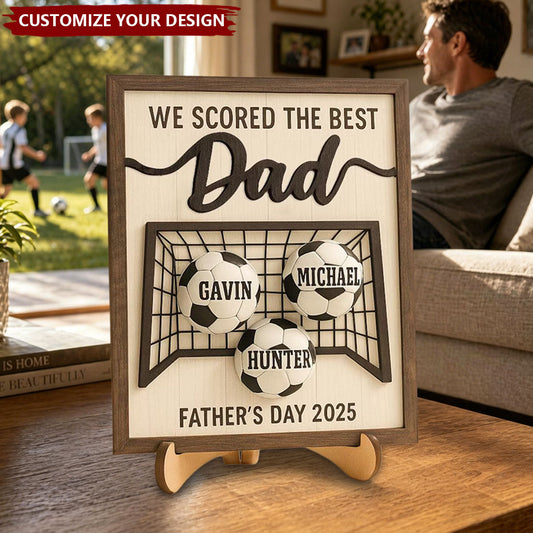Personalized Soccer Dad Plaque for Dad with personalized design details for meaningful gifting