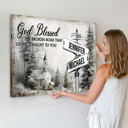 Our Love’s Journey: Personalized Anniversary Poster / Canvas - Where Two Paths Became One