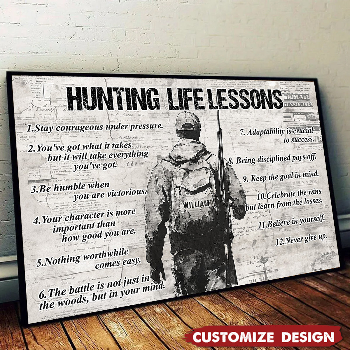 Personalized Hunting Boy Poster / Canvas - Custom Gift For Hunting Lovers
