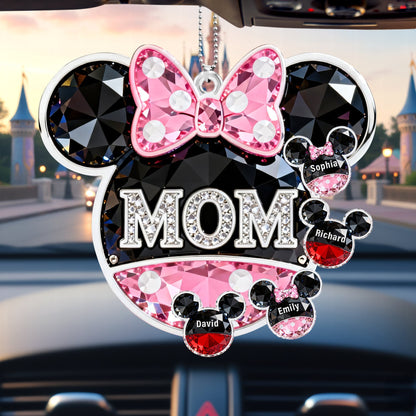 Personalized Mom Acrylic Car Ornament - Custom Gifts For Mother's Day