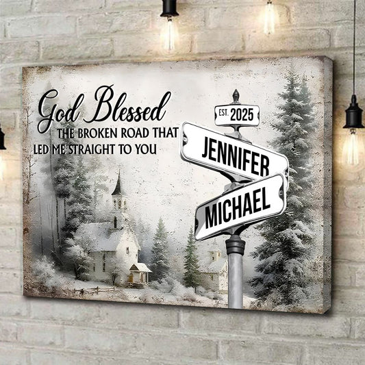 Our Love’s Journey: Personalized Anniversary Poster / Canvas - Where Two Paths Became One