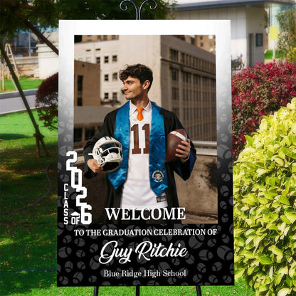Personalized Graduation Welcome Sign personalization view for Son/Grandson