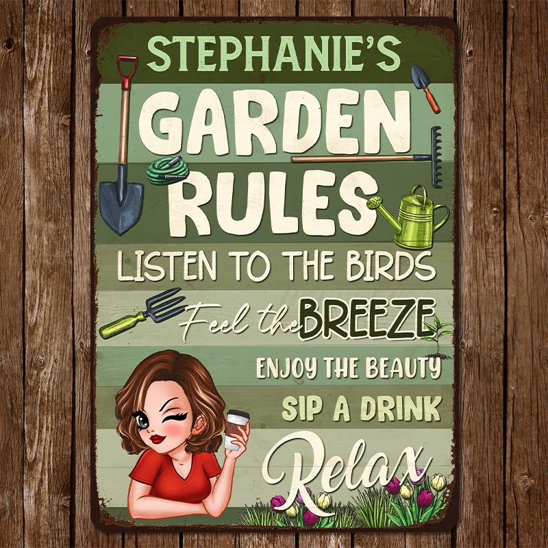 Garden Rules - Personalized Customized Metal Sign
