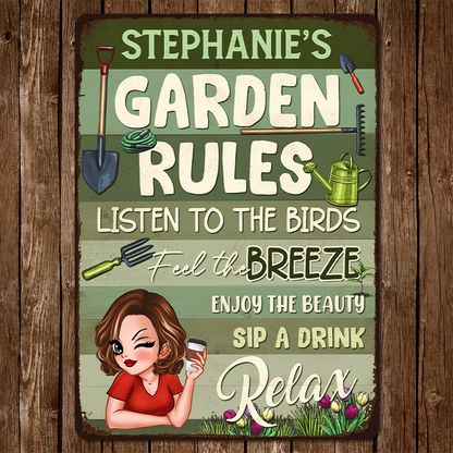 Garden Rules - Personalized Customized Metal Sign
