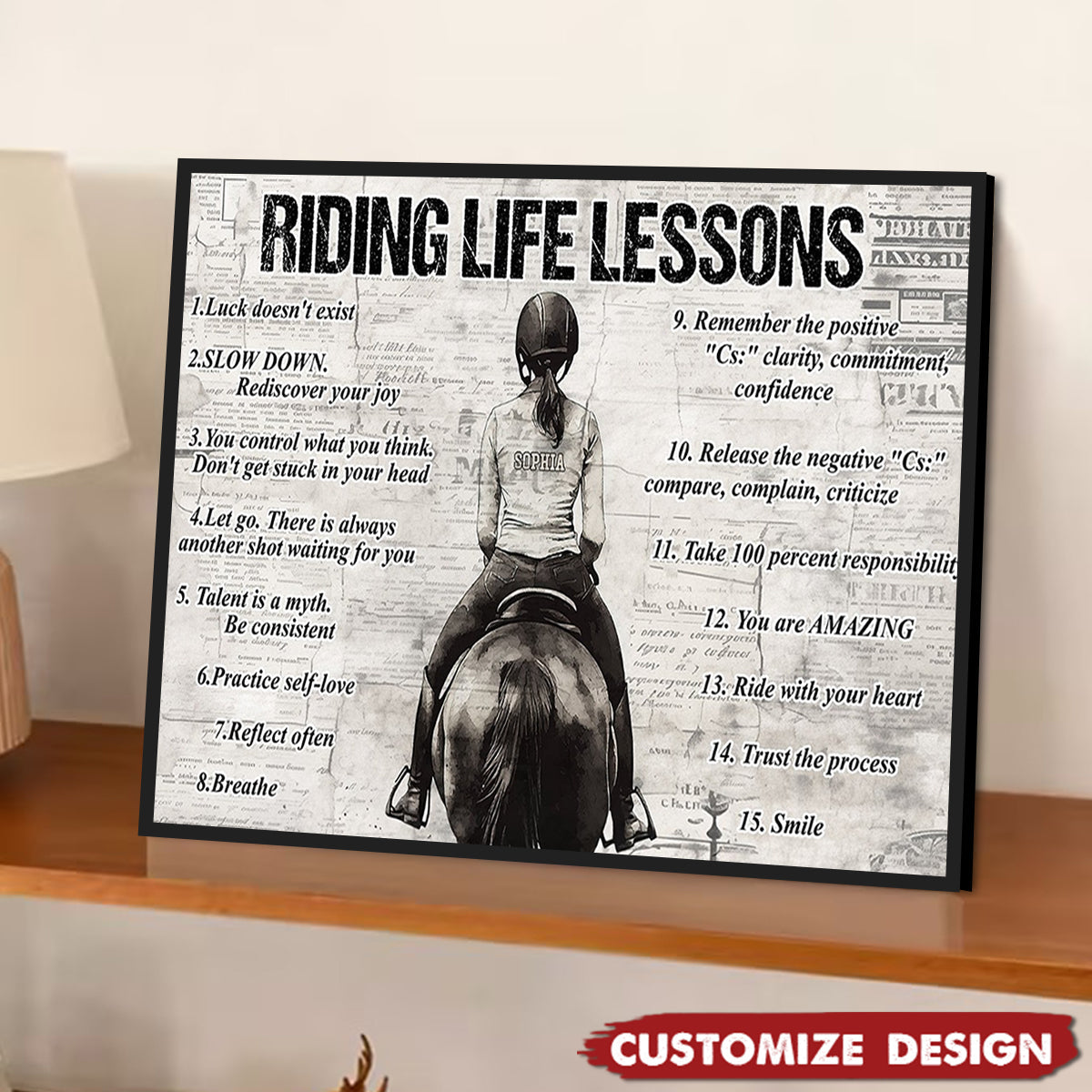 Personalized Riding Life Lessons Poster / Canvas - Gift For Horse Girl