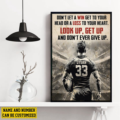 Personalized Motivational Rugby Boy Canvas / Poster - Gift For Rugby Lovers