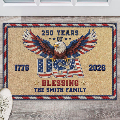 USA 250 Anniversary - Personalized Family Name Doormat