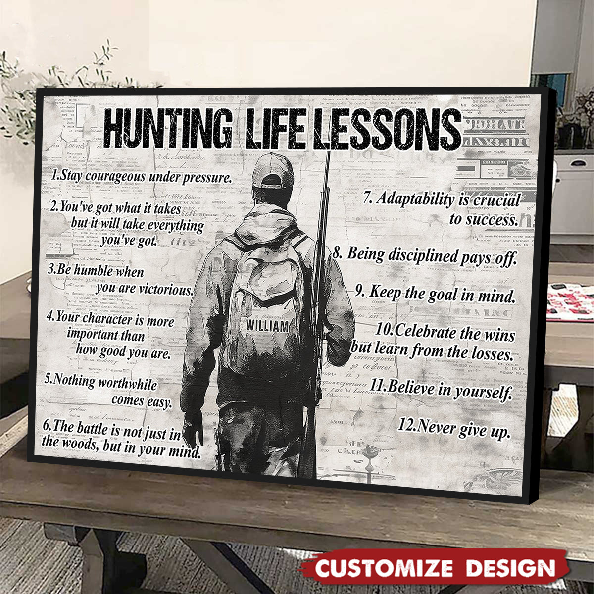 Personalized Hunting Boy Poster / Canvas - Custom Gift For Hunting Lovers
