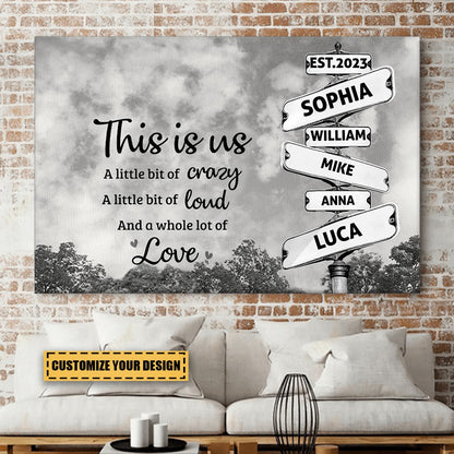 Personalized Family Canvas / Poster: 'This Is Us...Love' Custom Wall Art Gift