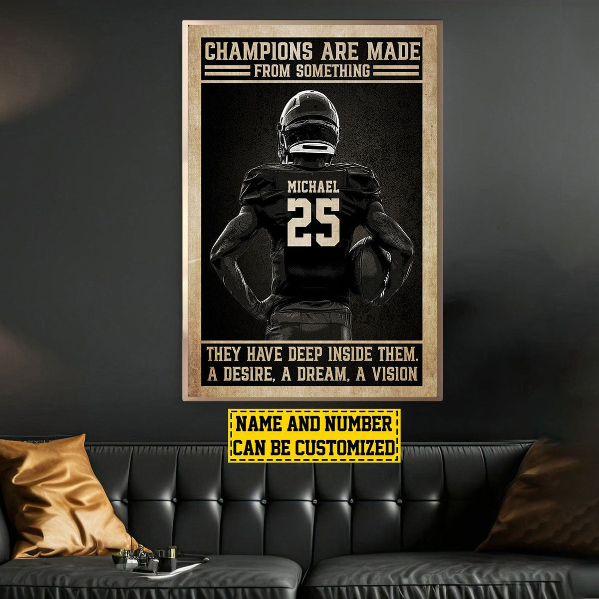 Champions Are Made From Something - Personalized Football Poster / Canvas