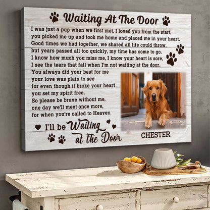 Waiting At The Door - Personalized Pet Portrait Canvas / Poster