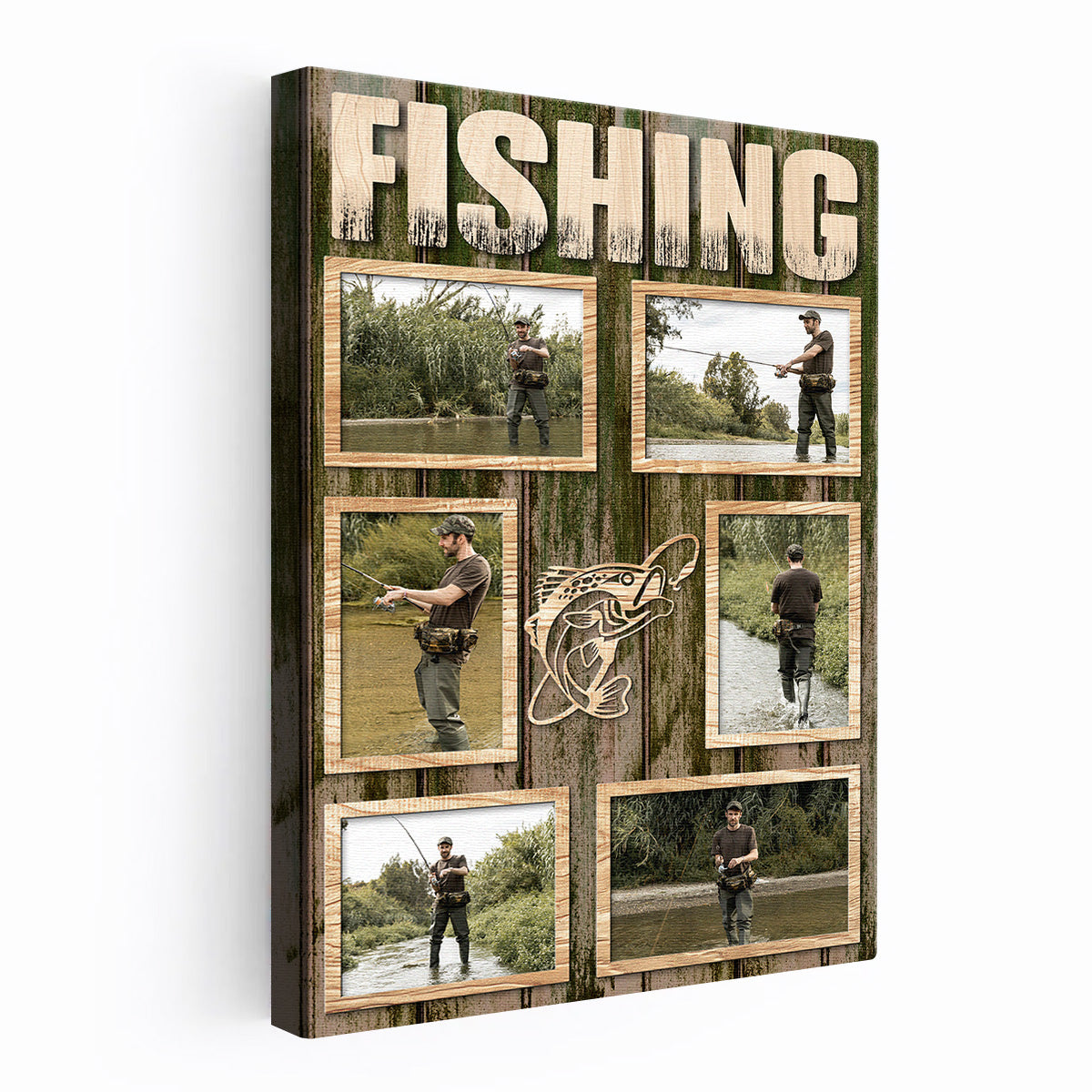 Personalized Custom Fishing Photo Canvas / Poster - Gift For Fishing Lovers