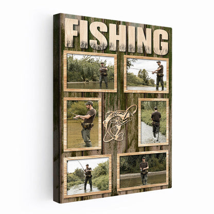Personalized Custom Fishing Photo Canvas / Poster - Gift For Fishing Lovers