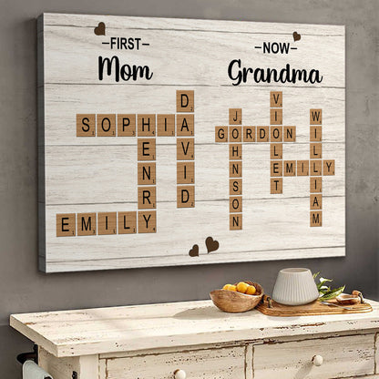 Personalized Customized Crossword Family Name Canvas / Poster - Custom Gift For Family Members
