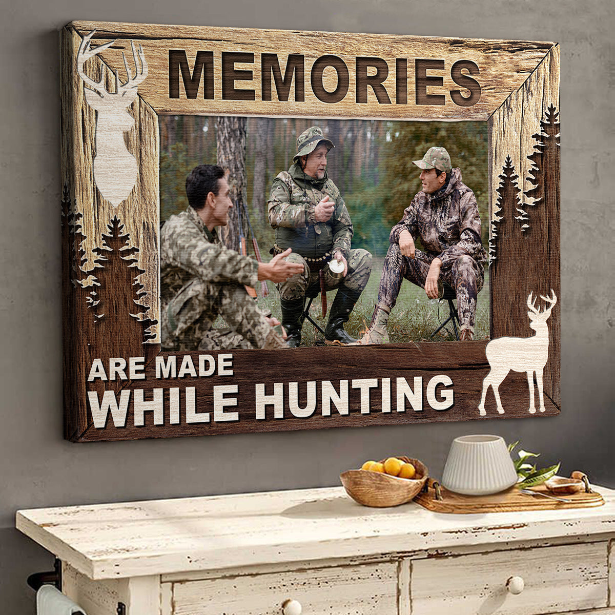 Personalized Memories Are Made While Hunting Canvas / Poster - Custom Gift For Hunting Buddies
