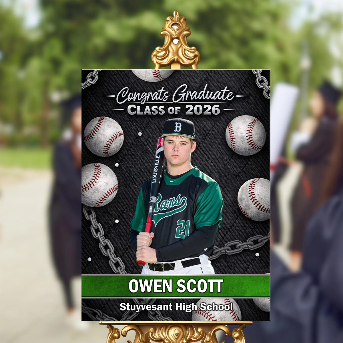 Class of 2026 Baseball Welcome Poster / Canvas - Personalized Graduation Decor