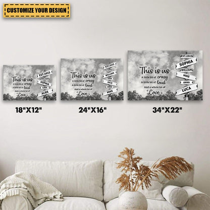Personalized Family Canvas / Poster: 'This Is Us...Love' Custom Wall Art Gift