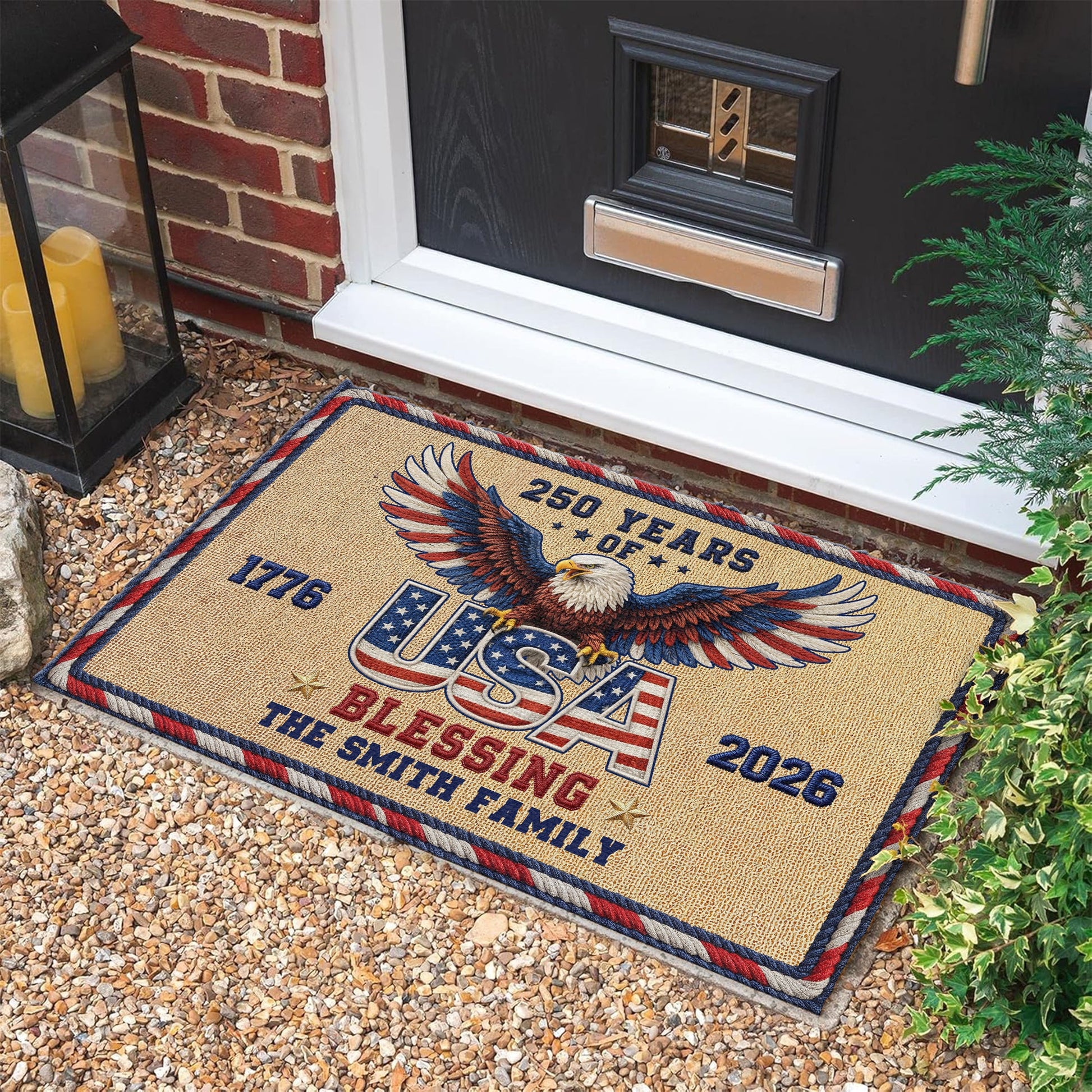 USA 250 Anniversary - Personalized Family Name Doormat