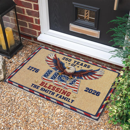 USA 250 Anniversary - Personalized Family Name Doormat