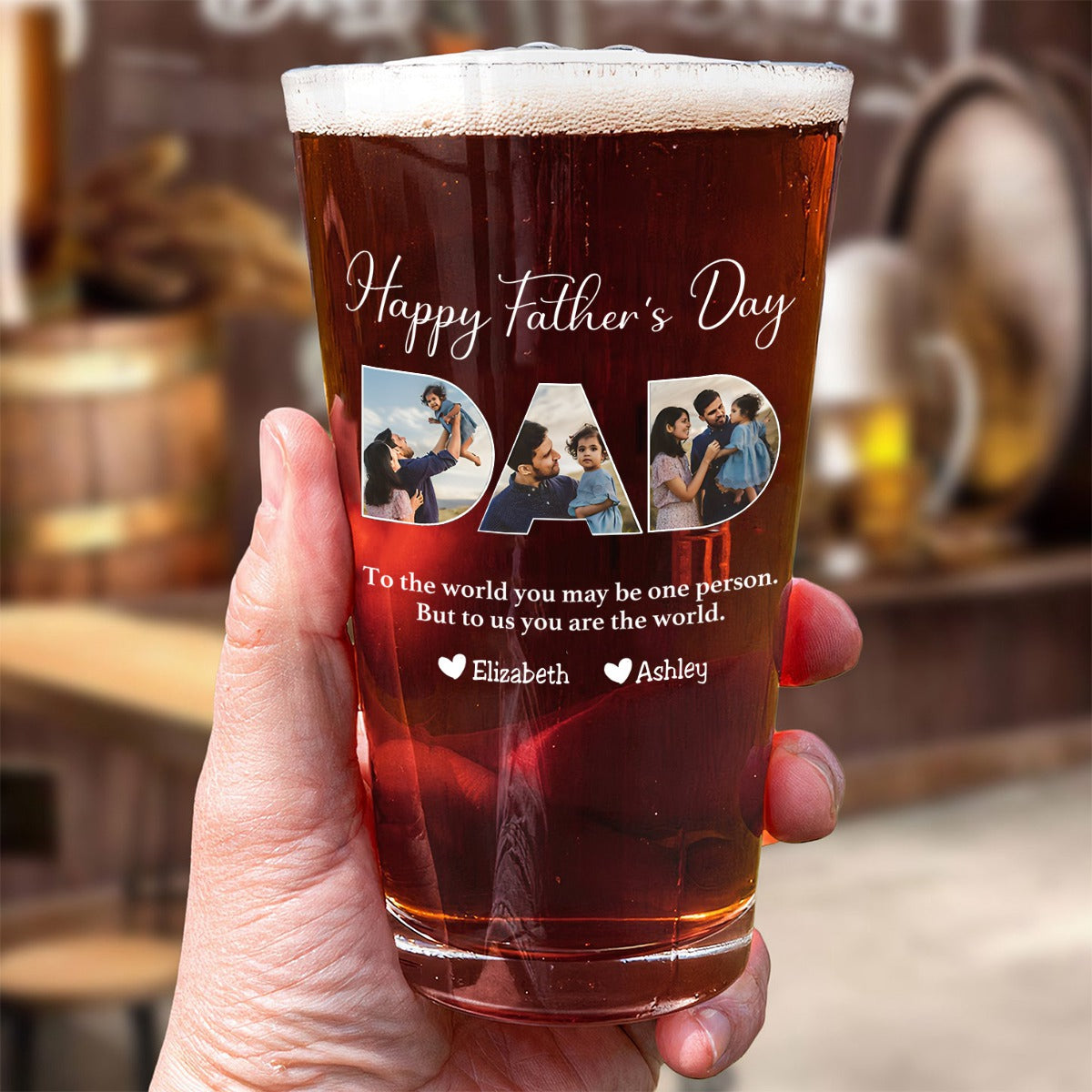 Personalized Dad Beer Glass for Dad with personalized design details for meaningful gifting image 7