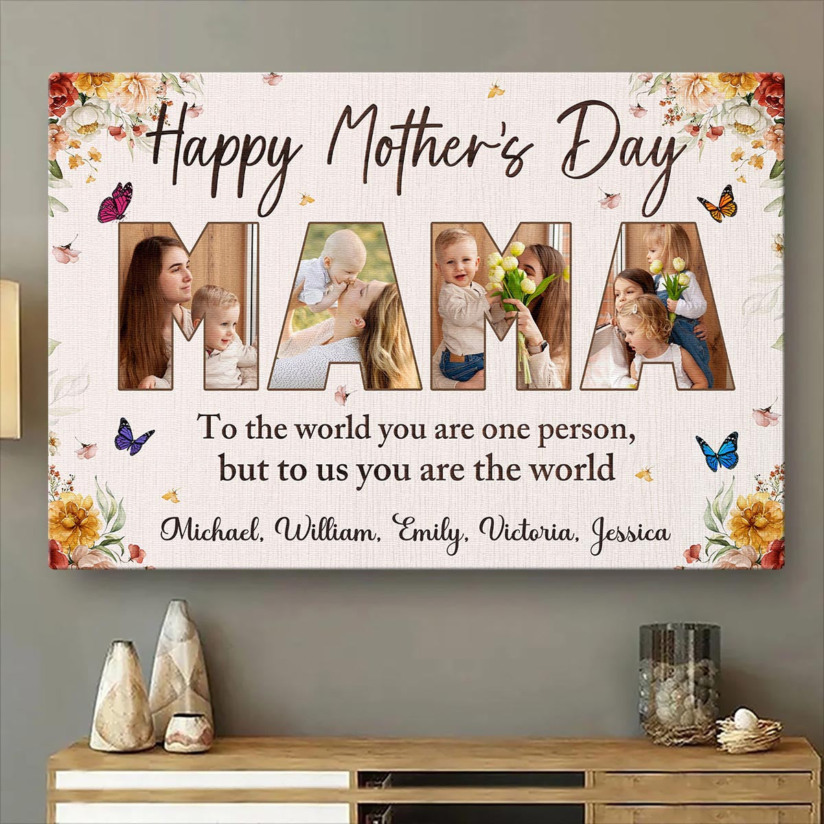 Happy Mother's Day - Personalized Customized Photo Canvas / Poster