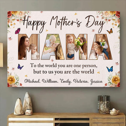 Happy Mother's Day - Personalized Customized Photo Canvas / Poster