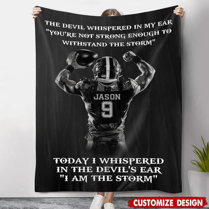 Personalized I Am The Storm Football Boys Blanket - Gift For Football Lovers
