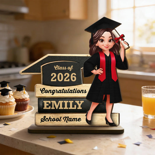 Class of 2026 Graduation Gift - Personalized Wooden Plaque