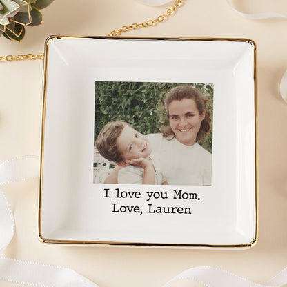 I Love You Mom - Personalized Custom Photo Jewelry Dish