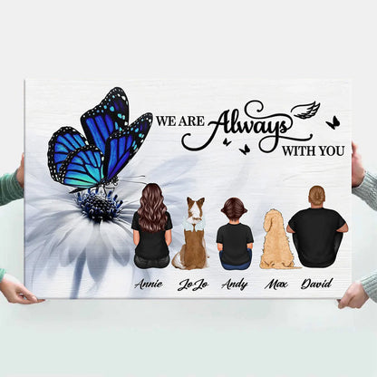 Personalized Memorial For Loved One Canvas: 'We Are Always With You' Family & Pet Keepsake