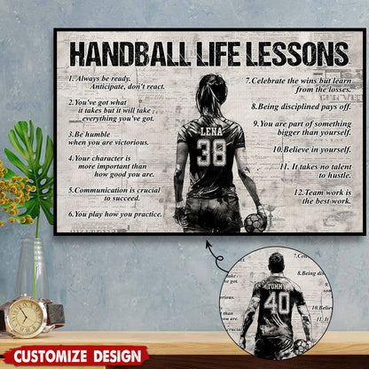 Personalized Handball Life Lessons Poster / Canvas - Gift For Handball Lovers