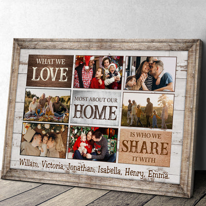 Personalized Customized Most About Our Home Photo Canvas / Poster - Custom Gift For Family