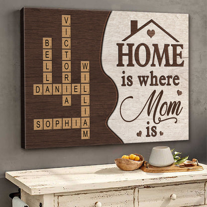 Home Is Where Grandma Is - Personalized Custom Family Crossword Canvas / Poster