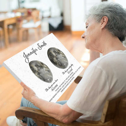 Personalized Sympathy Gift | In Memory of Loved One | Custom Moon Phase Memorial Poster / Canvas