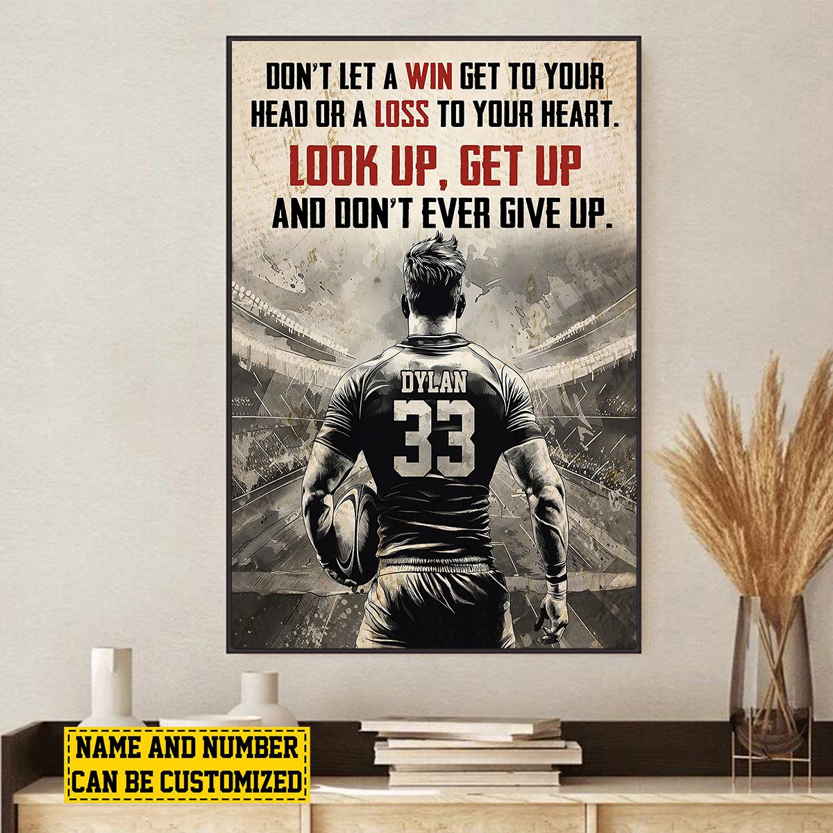 Personalized Motivational Rugby Boy Canvas / Poster - Gift For Rugby Lovers
