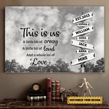 Personalized Family Canvas / Poster: 'This Is Us...Love' Custom Wall Art Gift