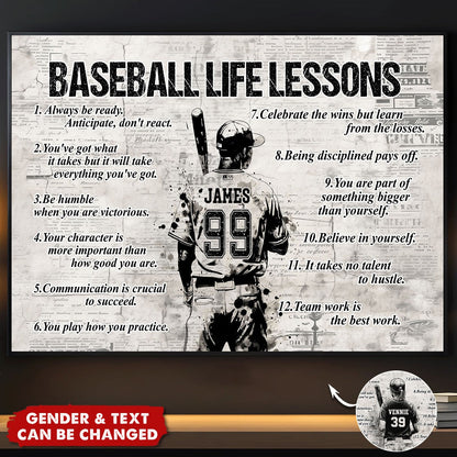 The Baseball Playbook for Life - Personalized Poster / Canvas