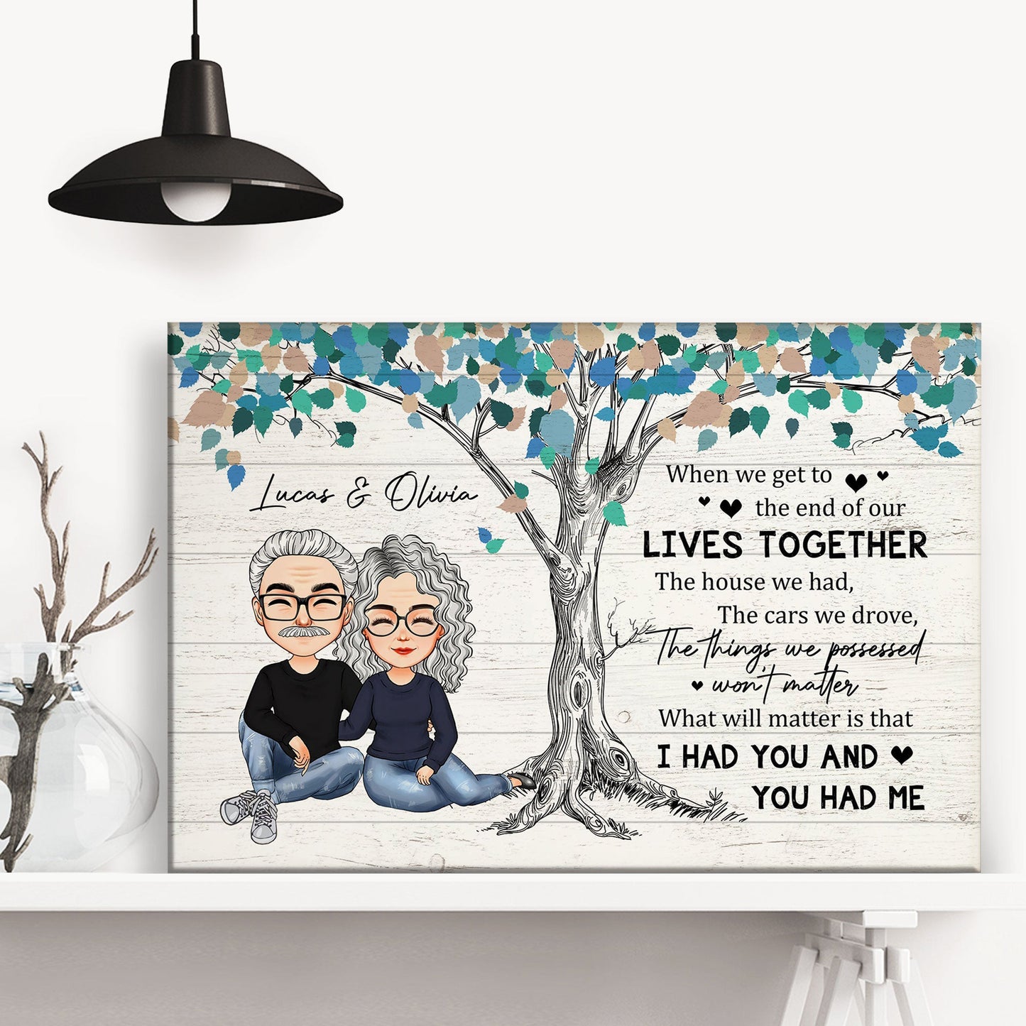 Heartfelt Personalized Canvas / Poster for Couples: 'I Had You & You Had Me'