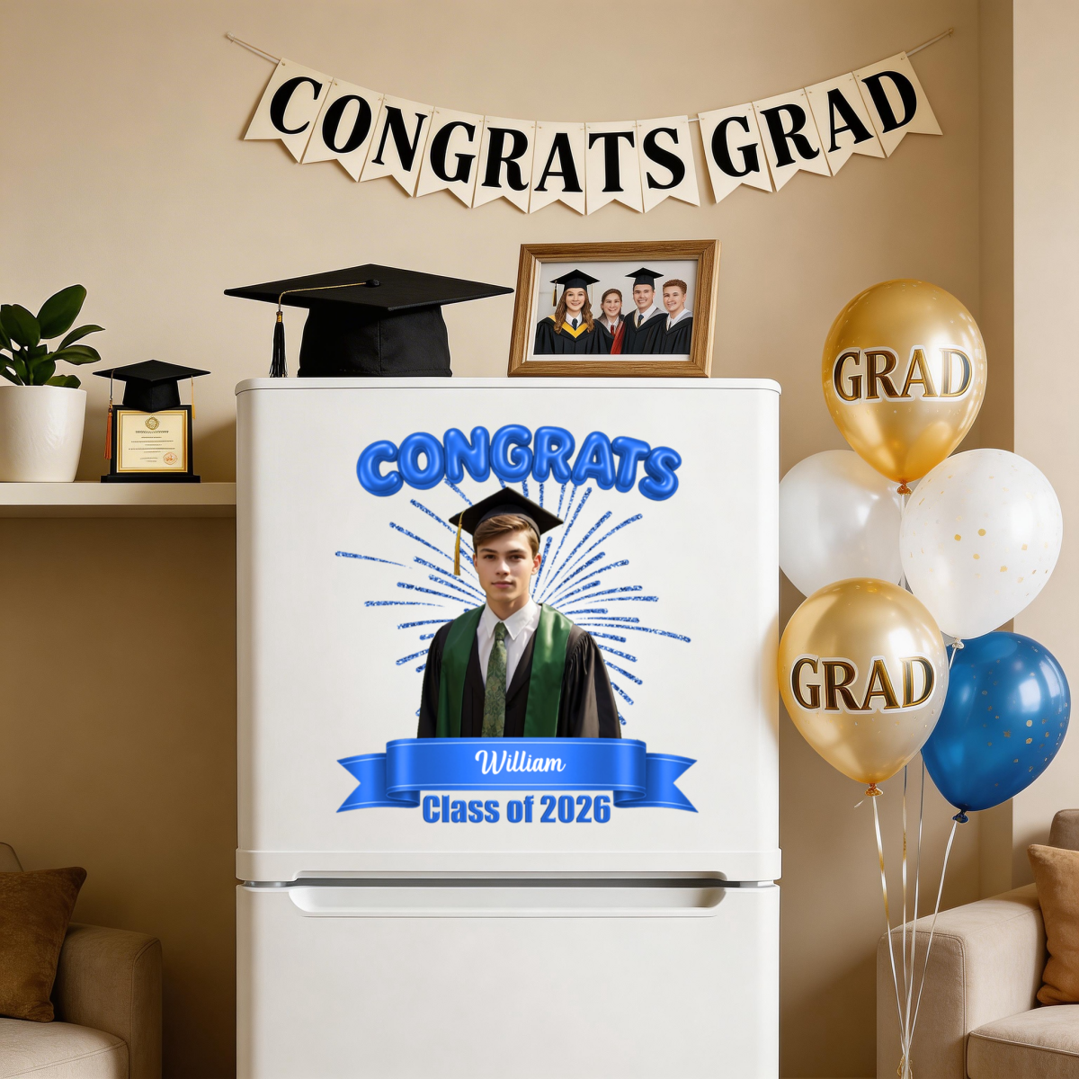 Class Of 2026 Graduation Gift - Personalized Custom Photo Decal Sticker