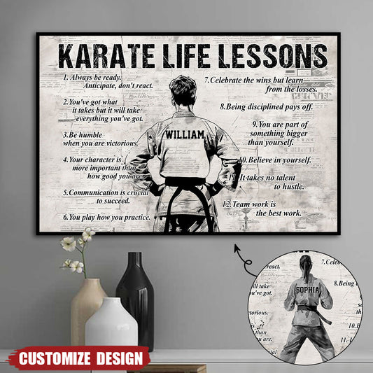 Personalized Karate Life Lessons Poster / Canvas - Gift For Karate Lovers