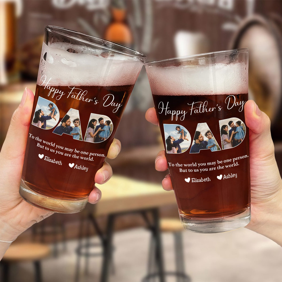 Personalized Dad Beer Glass for Dad with personalized design details for meaningful gifting image 8