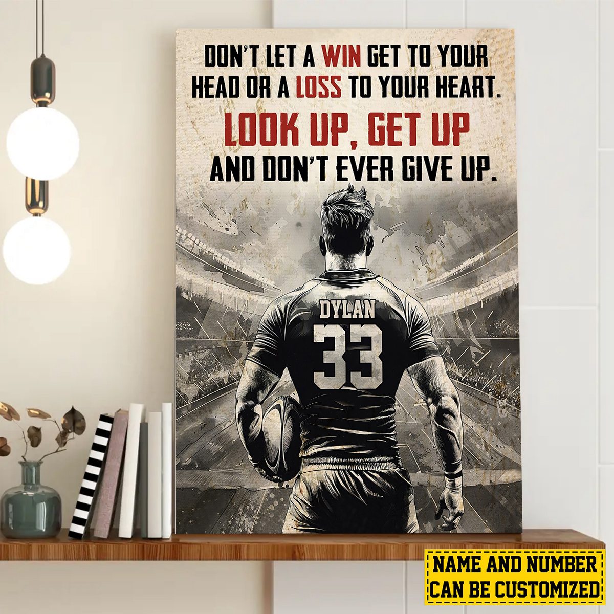Personalized Motivational Rugby Boy Canvas / Poster - Gift For Rugby Lovers