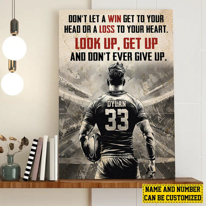 Personalized Motivational Rugby Boy Canvas / Poster - Gift For Rugby Lovers