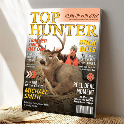 Personalized Custom Hunting Magazine Cover Poster / Canvas - Funny Hunter Gift for Outdoorsman